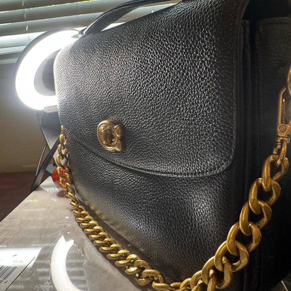 Coach Cassie Top Handle Black Pebbled Leather
Convertible Bag - Picture 14 of 16